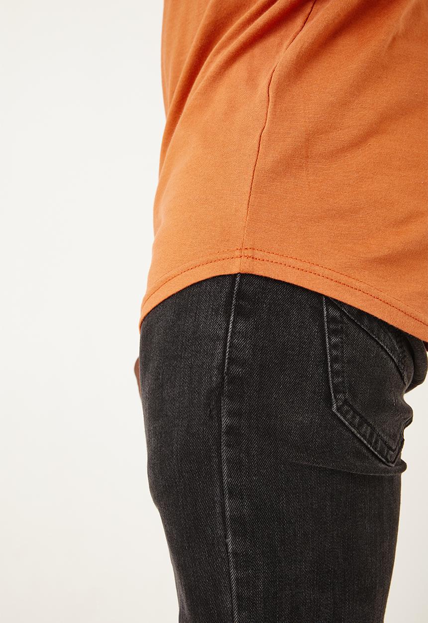 Flyersunion - Mens-longline flock tee - auburn