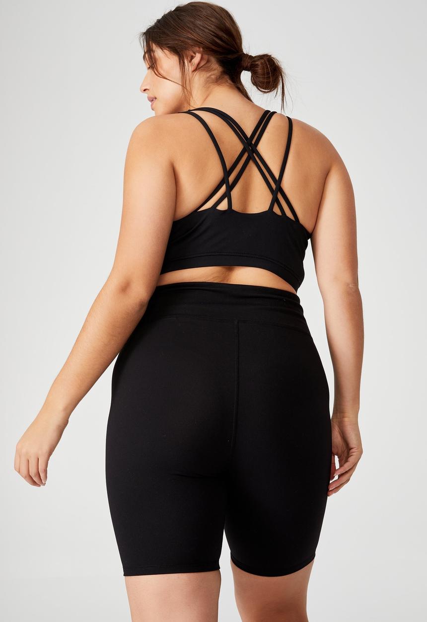 Cotton On - Curve active highwaist mid length bike shorts - black