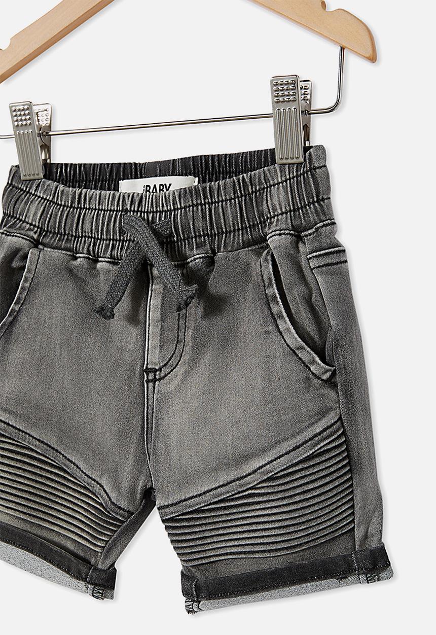 Cotton On - Jay moto short - black wash