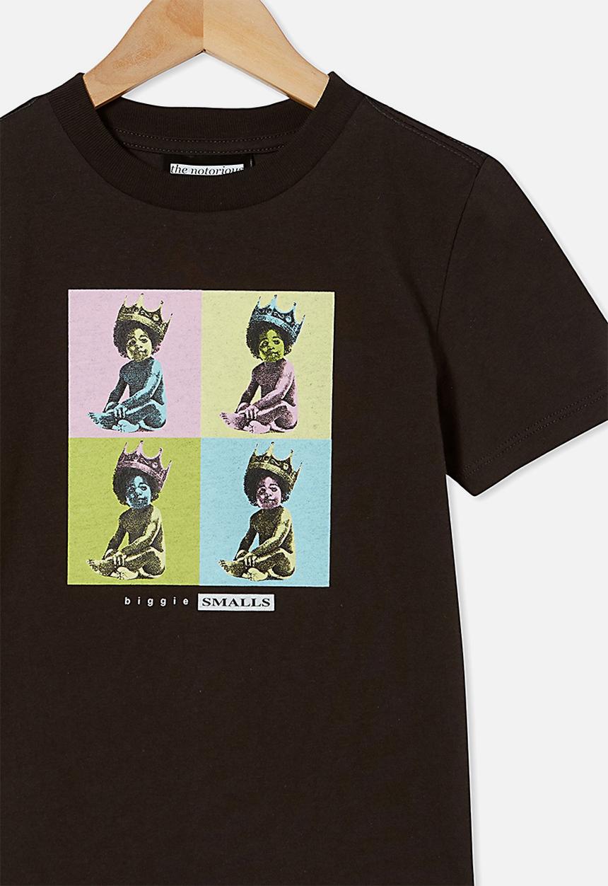 Cotton On - Co-lab short sleeve tee - lcn mt washed black/biggie smalls – pop art
