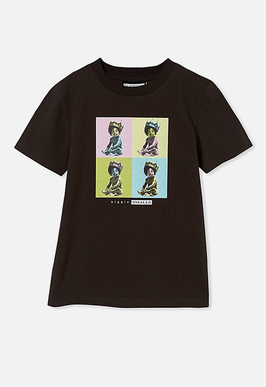 Cotton On - Co-lab short sleeve tee - lcn mt washed black/biggie smalls – pop art