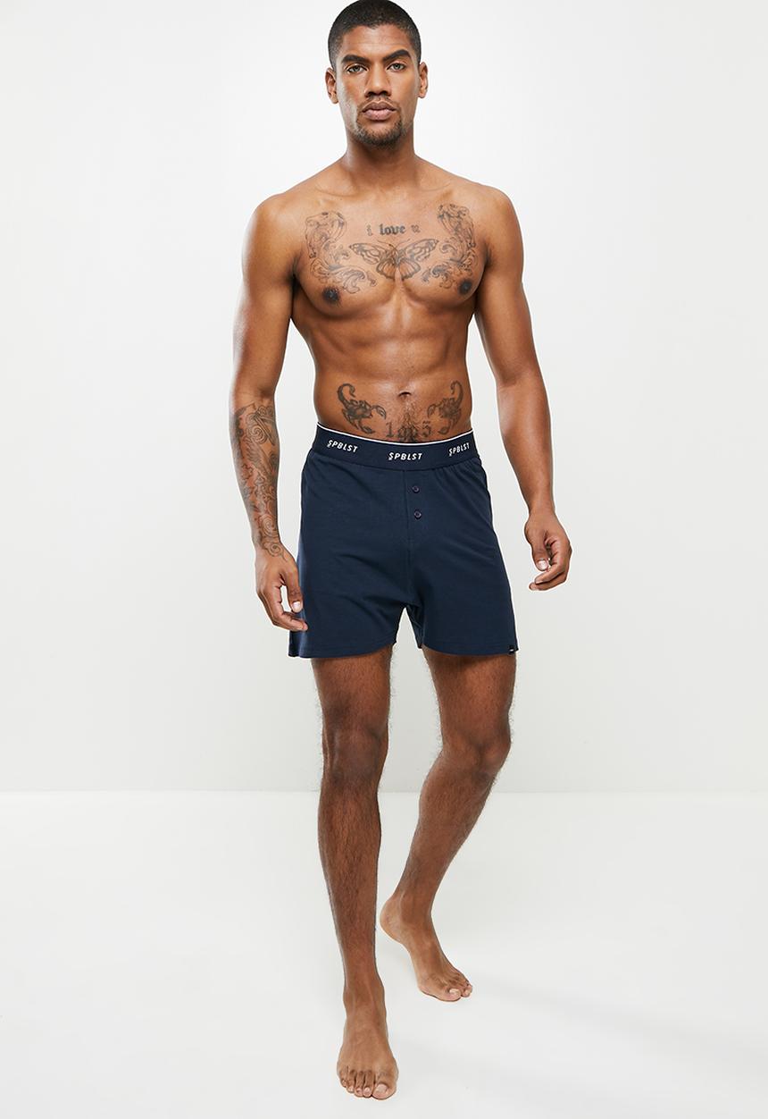 Superbalist - 2 Pack kris knit boxers - navy & dark navy
