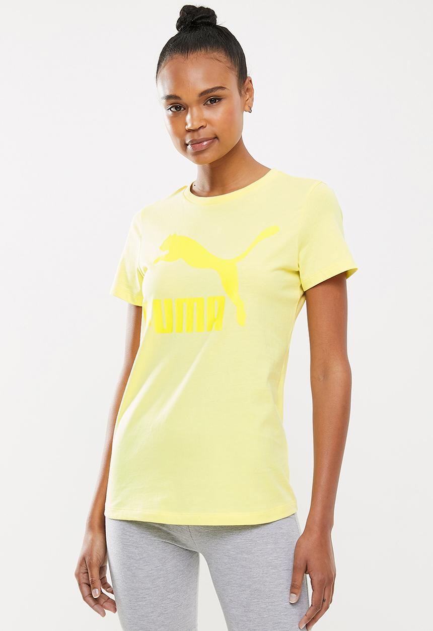 PUMA - Classics logo tee - yellow pear