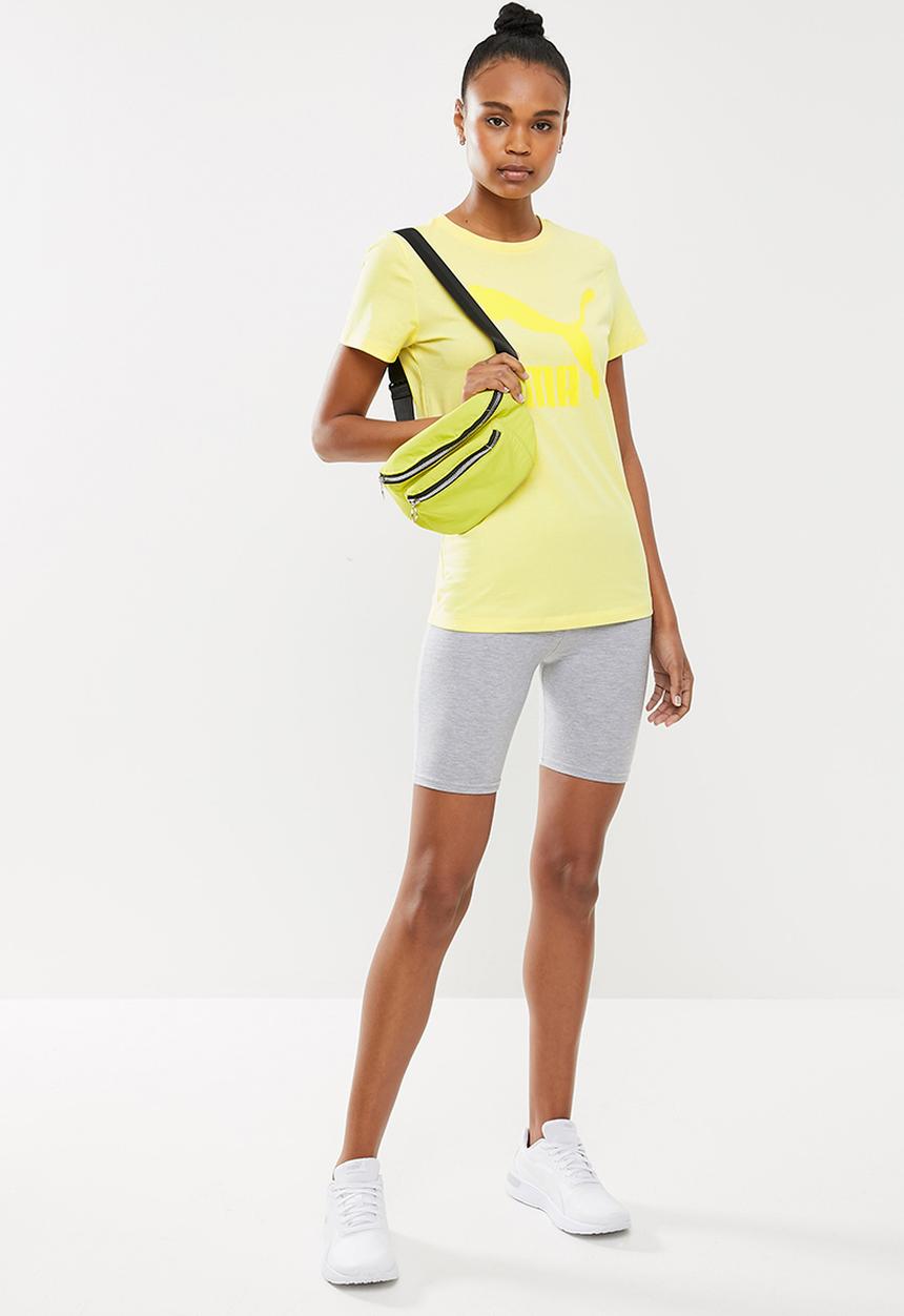 PUMA - Classics logo tee - yellow pear