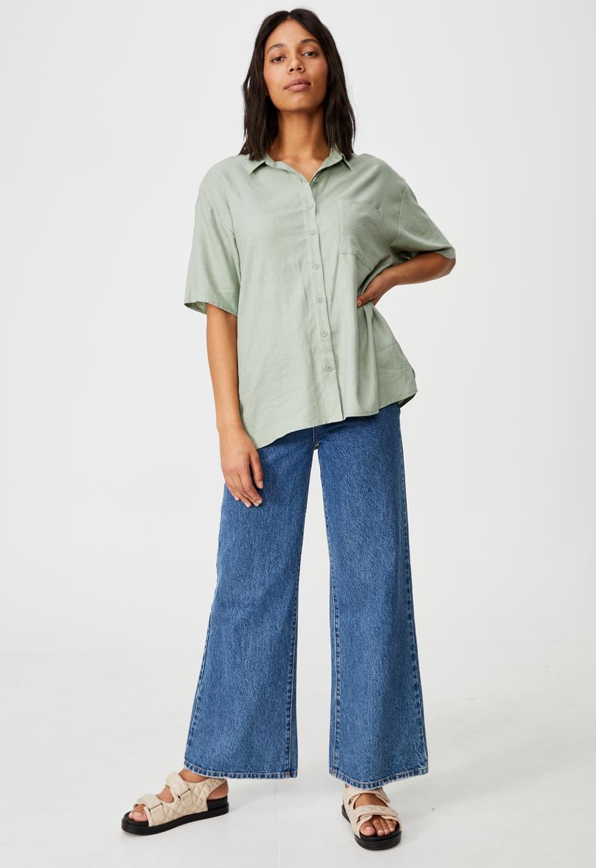 Cotton On - Dad short sleeve shirt - sage