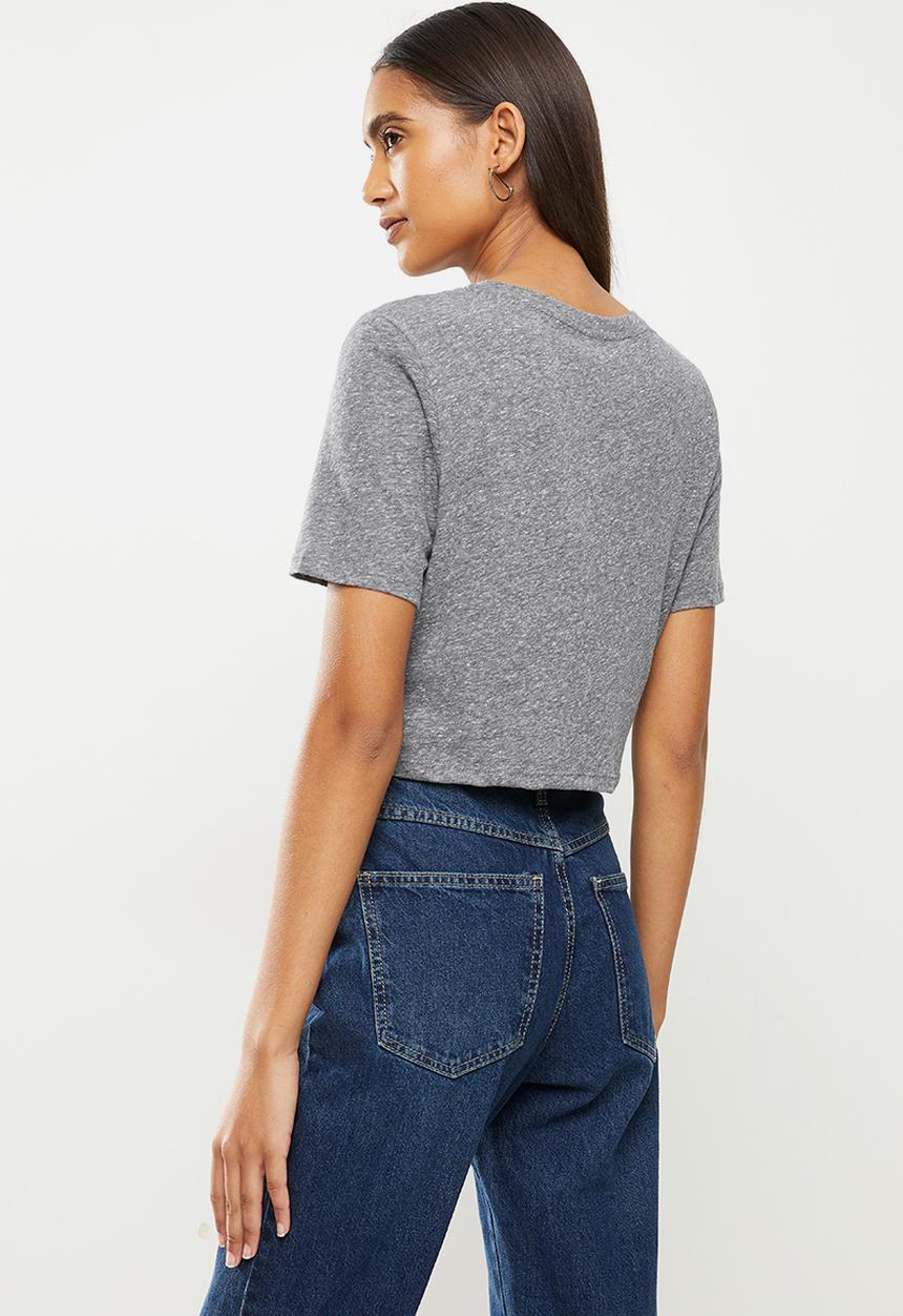 Vans - Flying v crop crew sports tee - grey heather