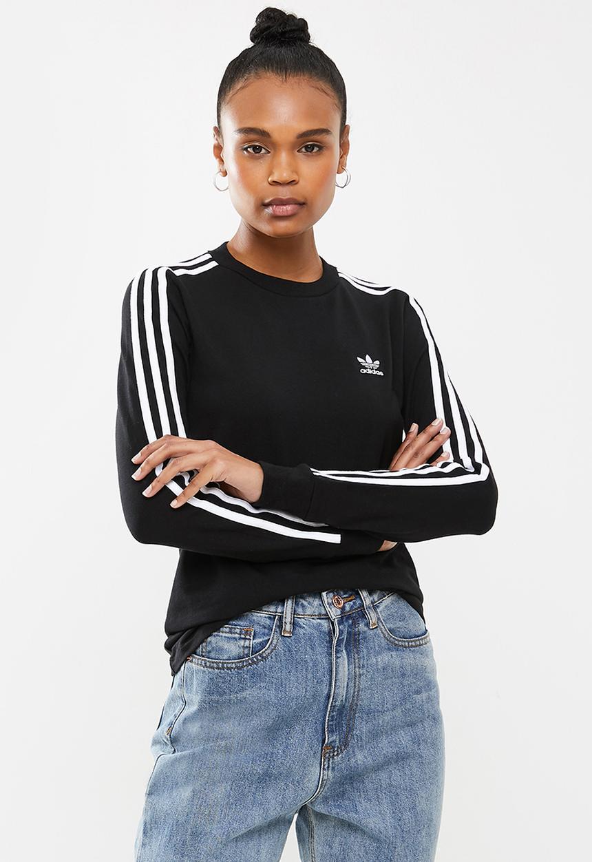 adidas Originals - 3 Stripes long sleeve tee - black