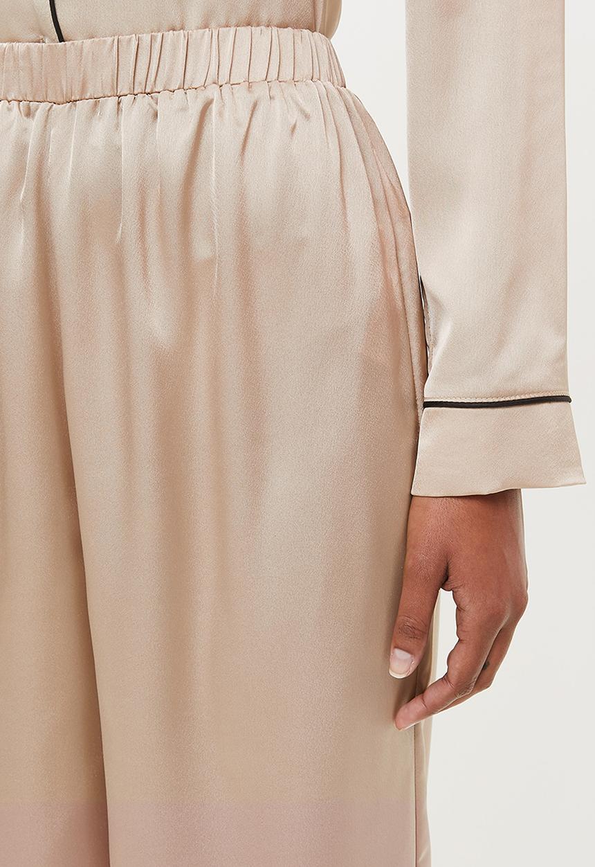 Missguided - Mink long sleeve trouser pj set - light brown