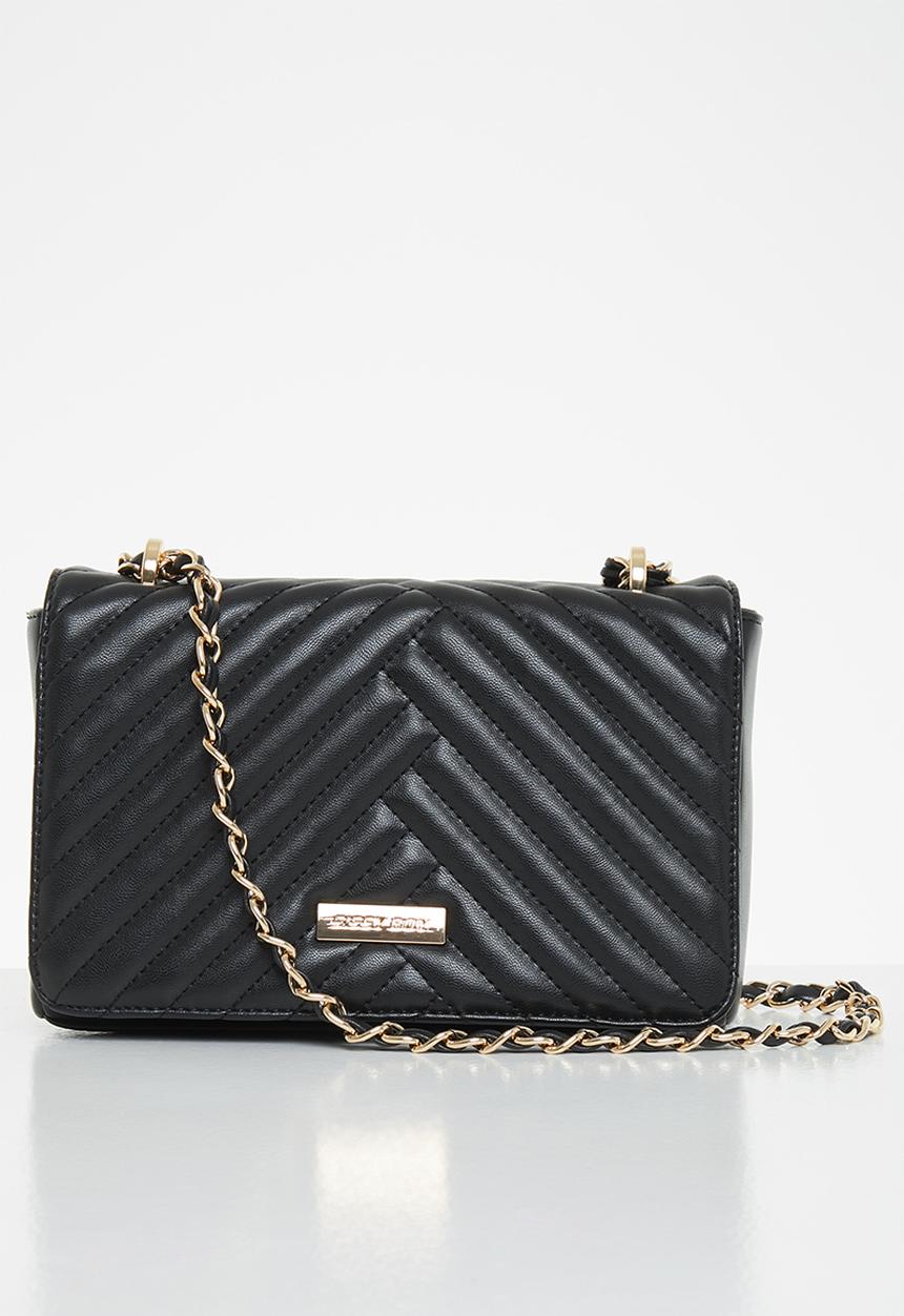 SISSY BOY - Coco chevron quilted chain shoulder bag - black