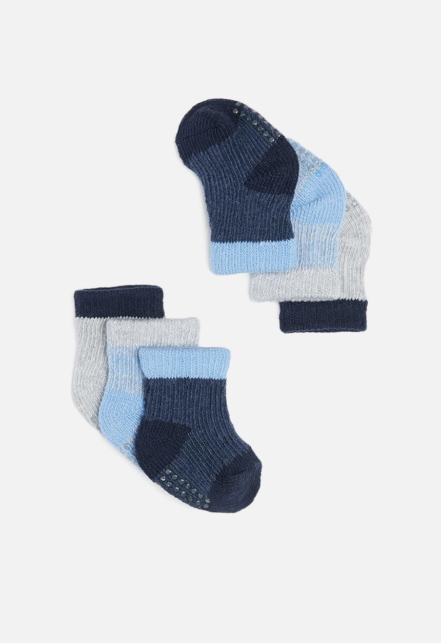Cotton On - 3 Pack baby socks - blue & grey 