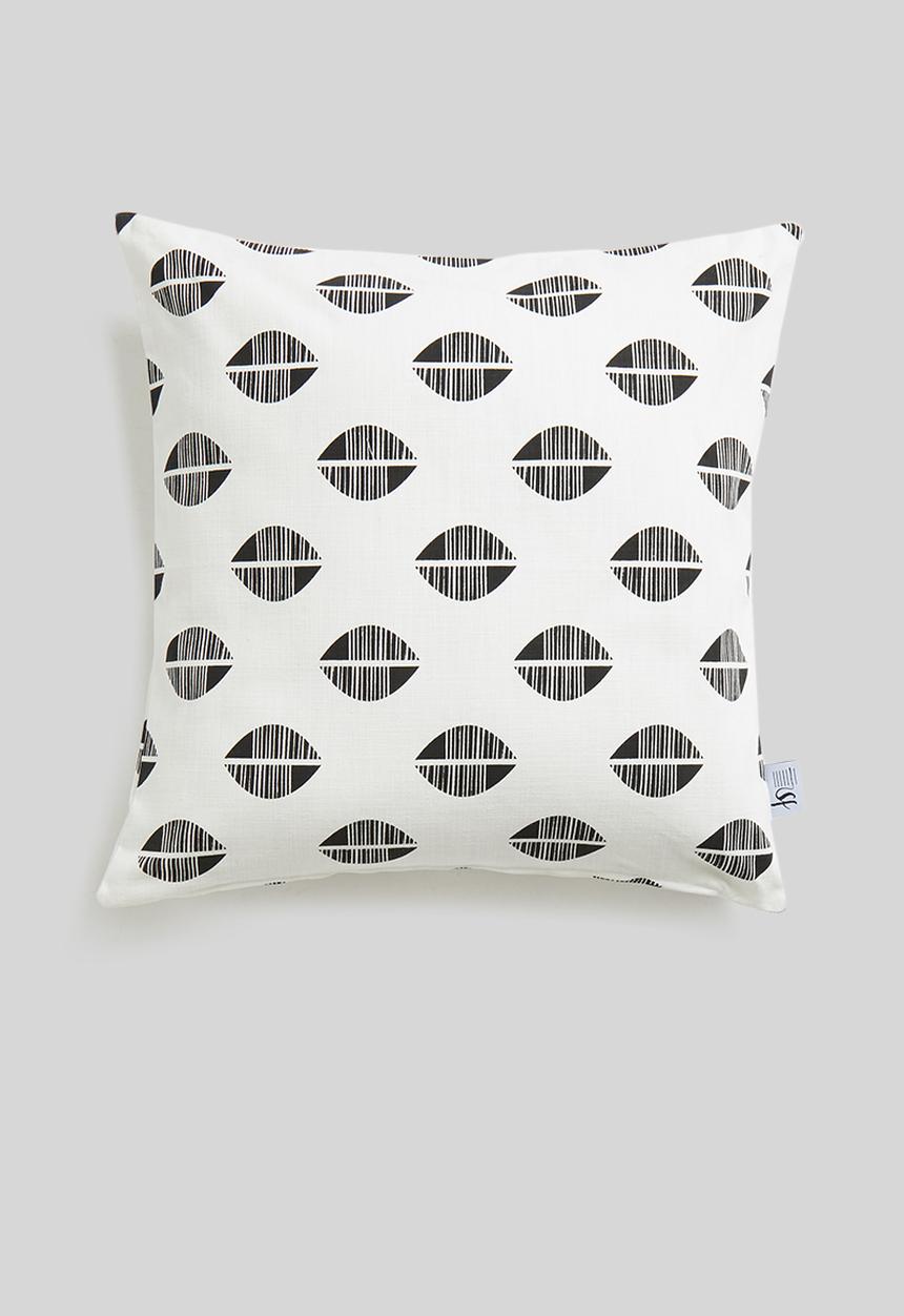 Sixth Floor - Etch printed cushion cover - black & white