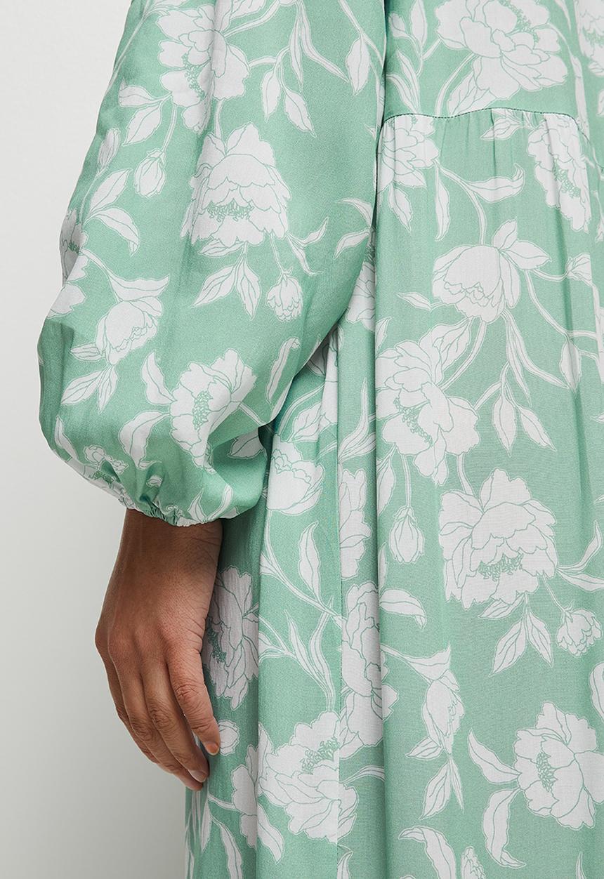 edit - Button detail tiered maxi - aqua