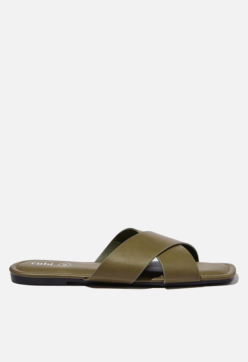 Cotton On - Everyday sophie xover slide - soft moss 