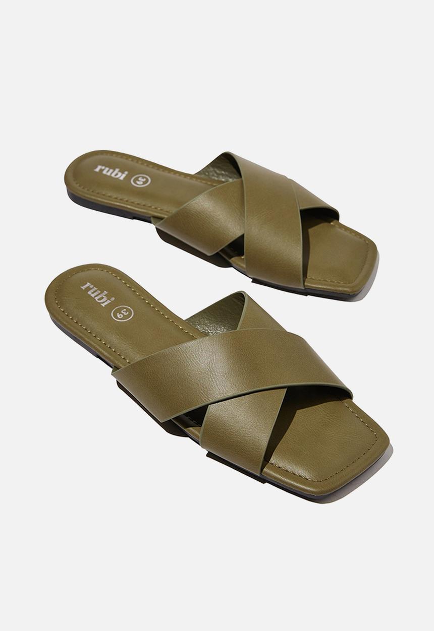 Cotton On - Everyday sophie xover slide - soft moss 