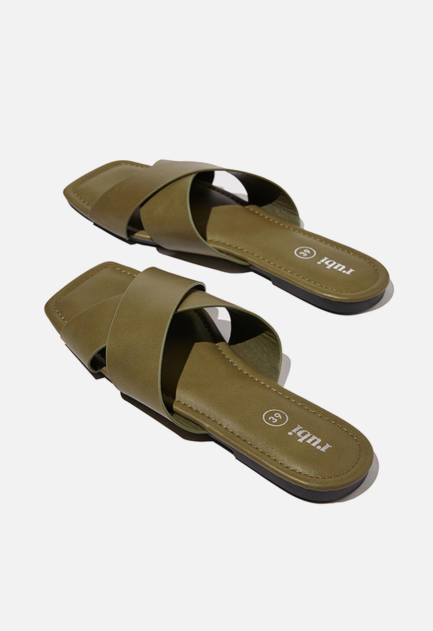 Cotton On - Everyday sophie xover slide - soft moss 