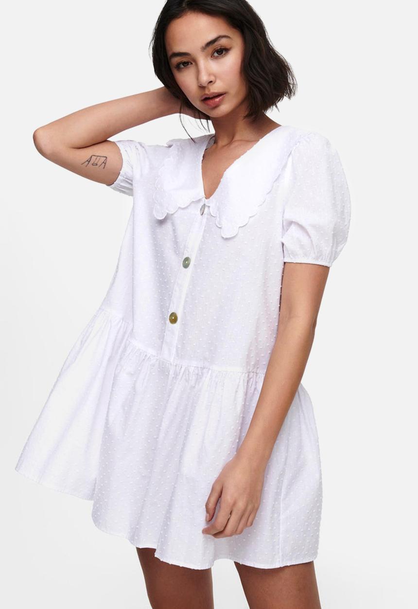 ONLY - Jennifer short sleeve short dress - white