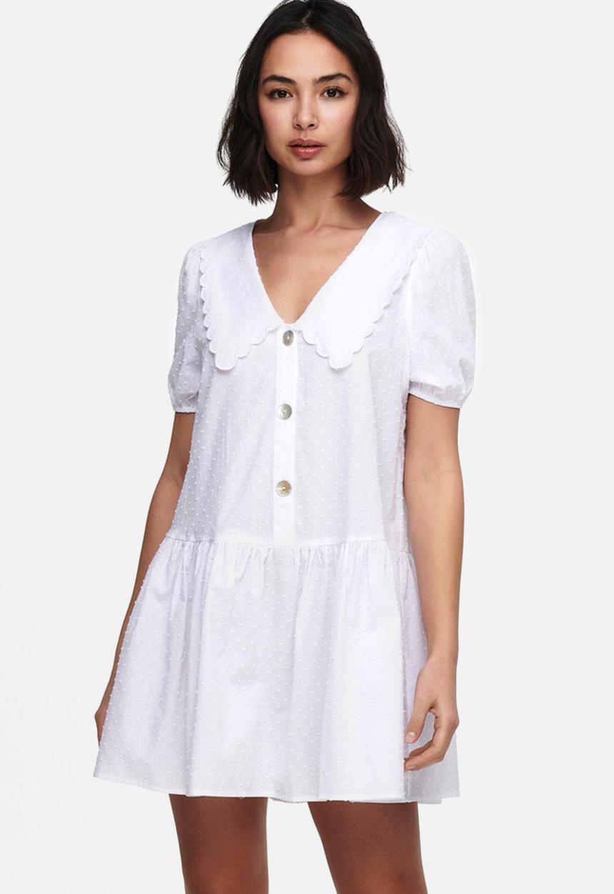 ONLY - Jennifer short sleeve short dress - white
