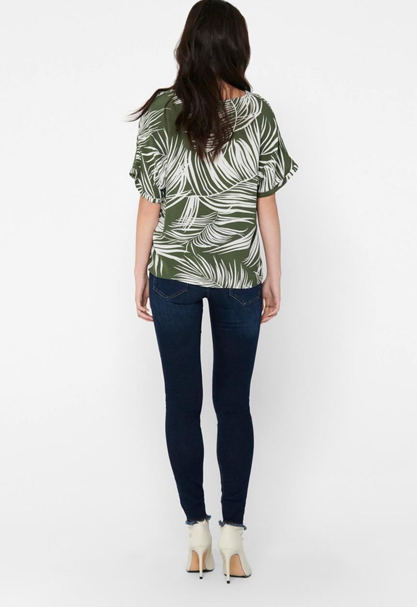 ONLY - Augustina short sleeve top - green