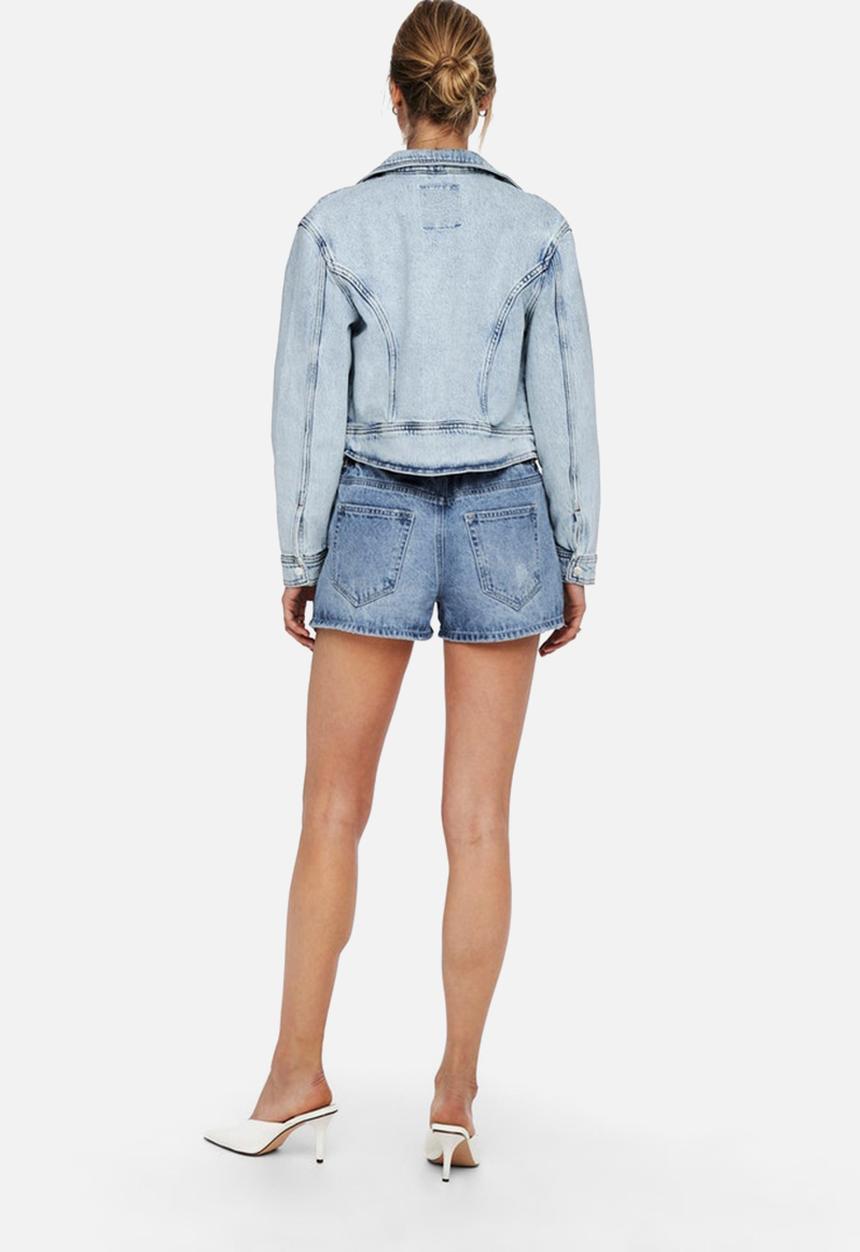 ONLY - Steffie denim biker jacket - blue