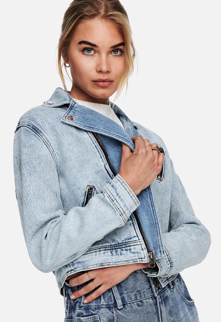 ONLY - Steffie denim biker jacket - blue