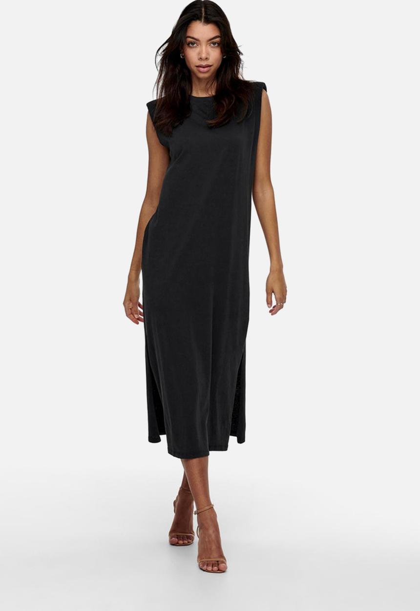 ONLY - Silla life sleeveless shoulderpad dress - black