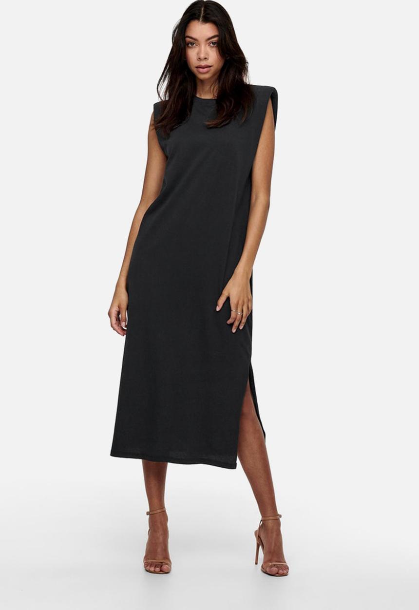 ONLY - Silla life sleeveless shoulderpad dress - black