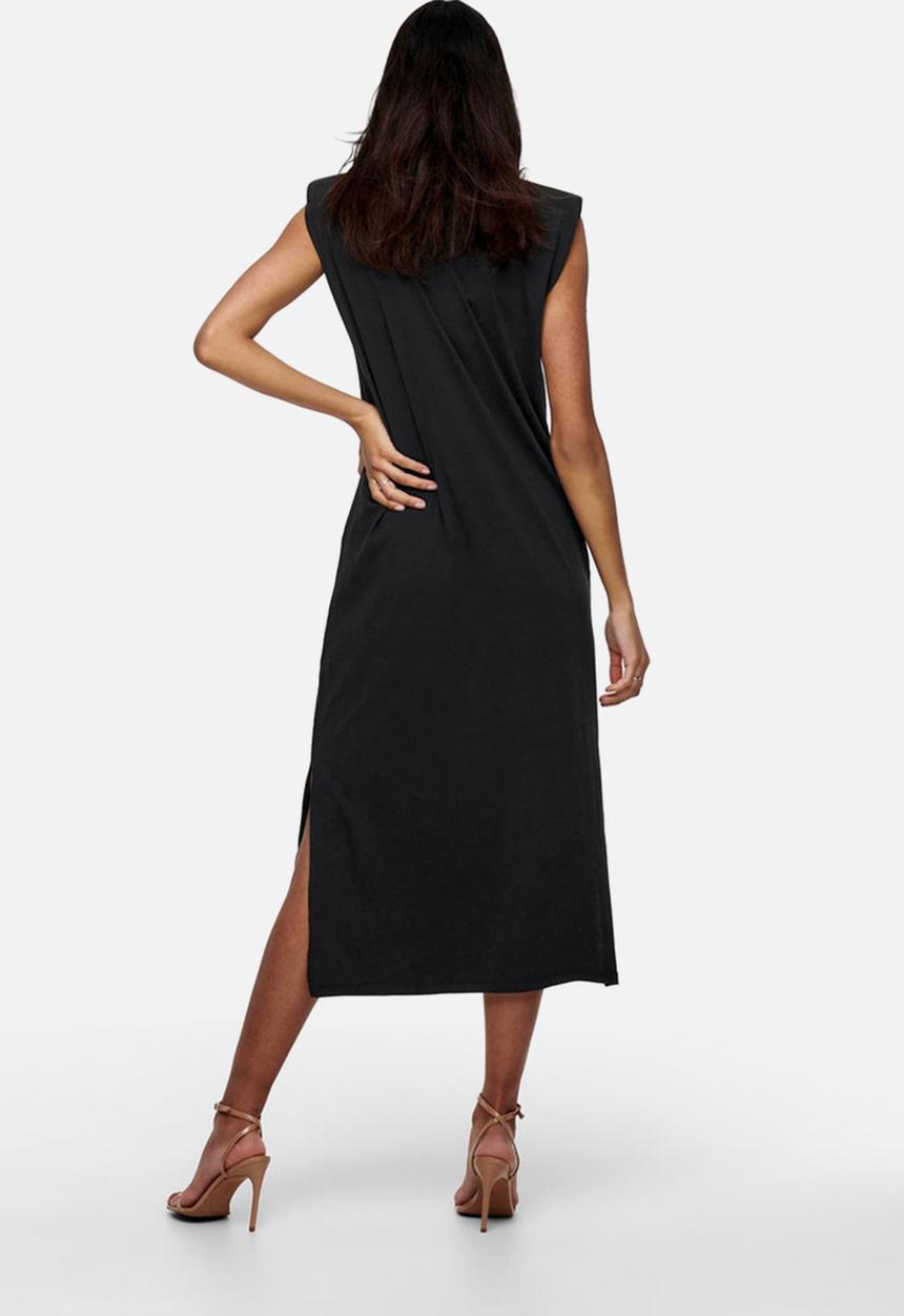 ONLY - Silla life sleeveless shoulderpad dress - black