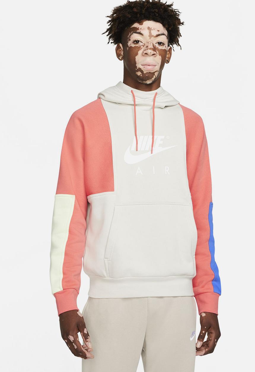 Nike - Nsw nike air po bb hoodie - light bone/magic ember/white