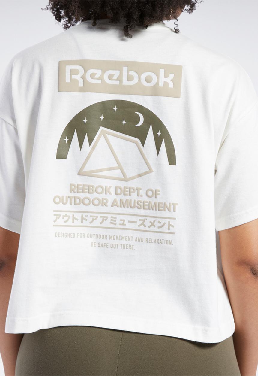 Reebok - Camping cropped short sleeve tee - white