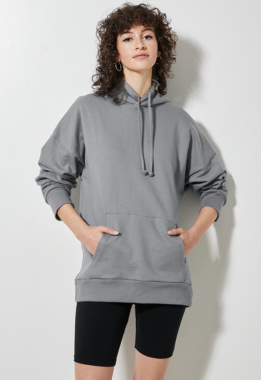 Superbalist - Longline hoodie - slate grey