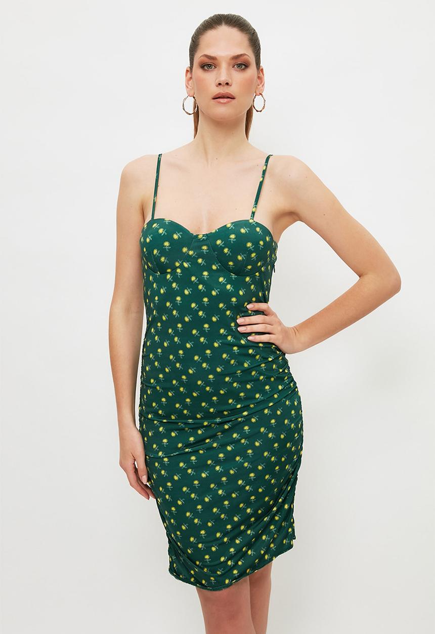 Trendyol - Cup detailed knitted dress - green
