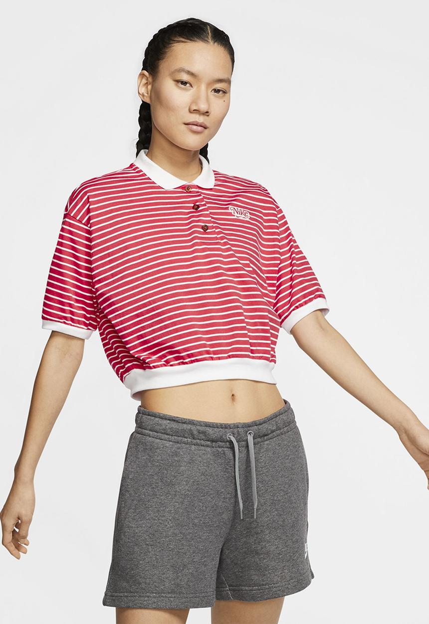 Nike - W nsw retro femme polo - red & white 