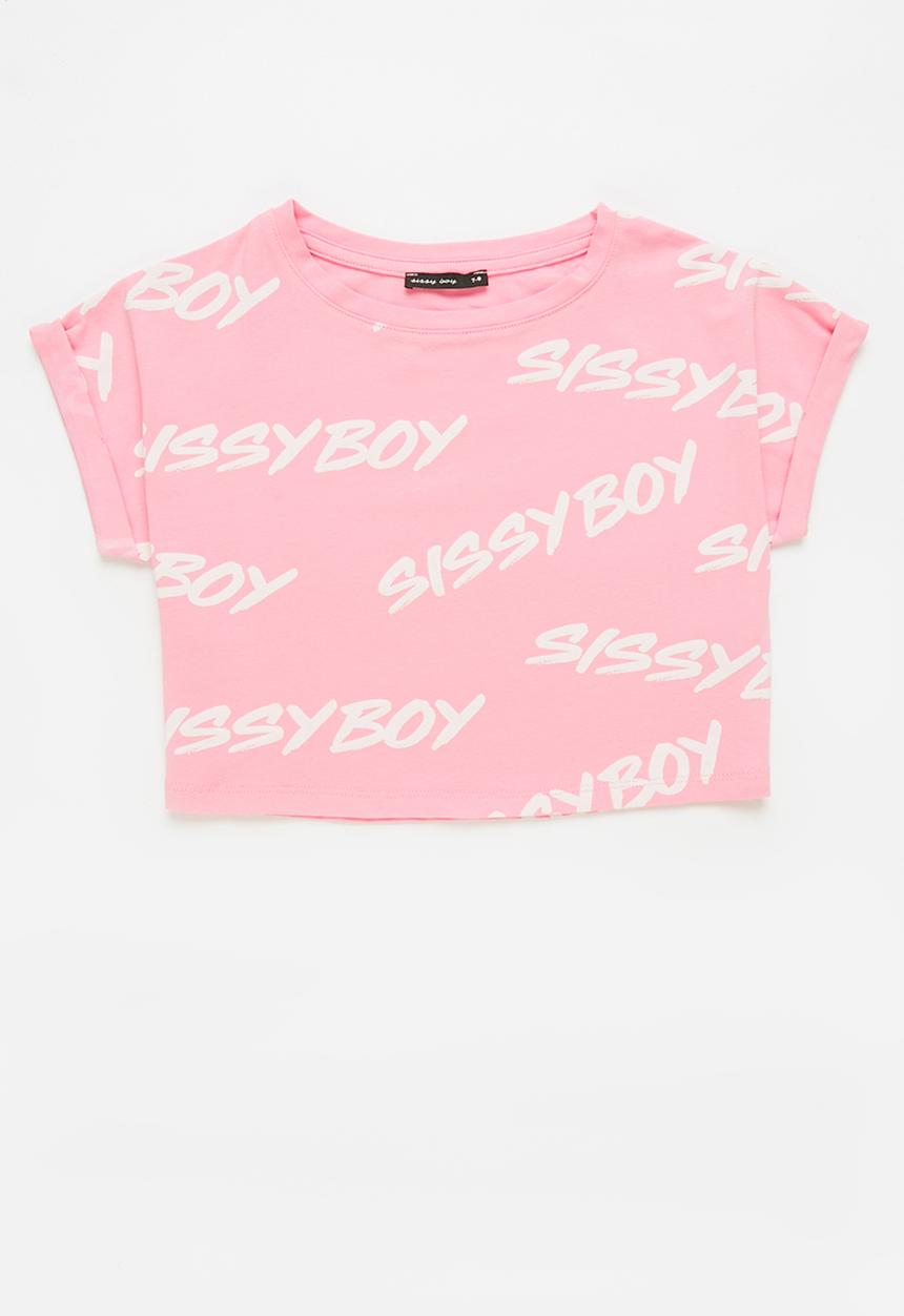 SISSY BOY - Sherbet stories boxy crop top - pink