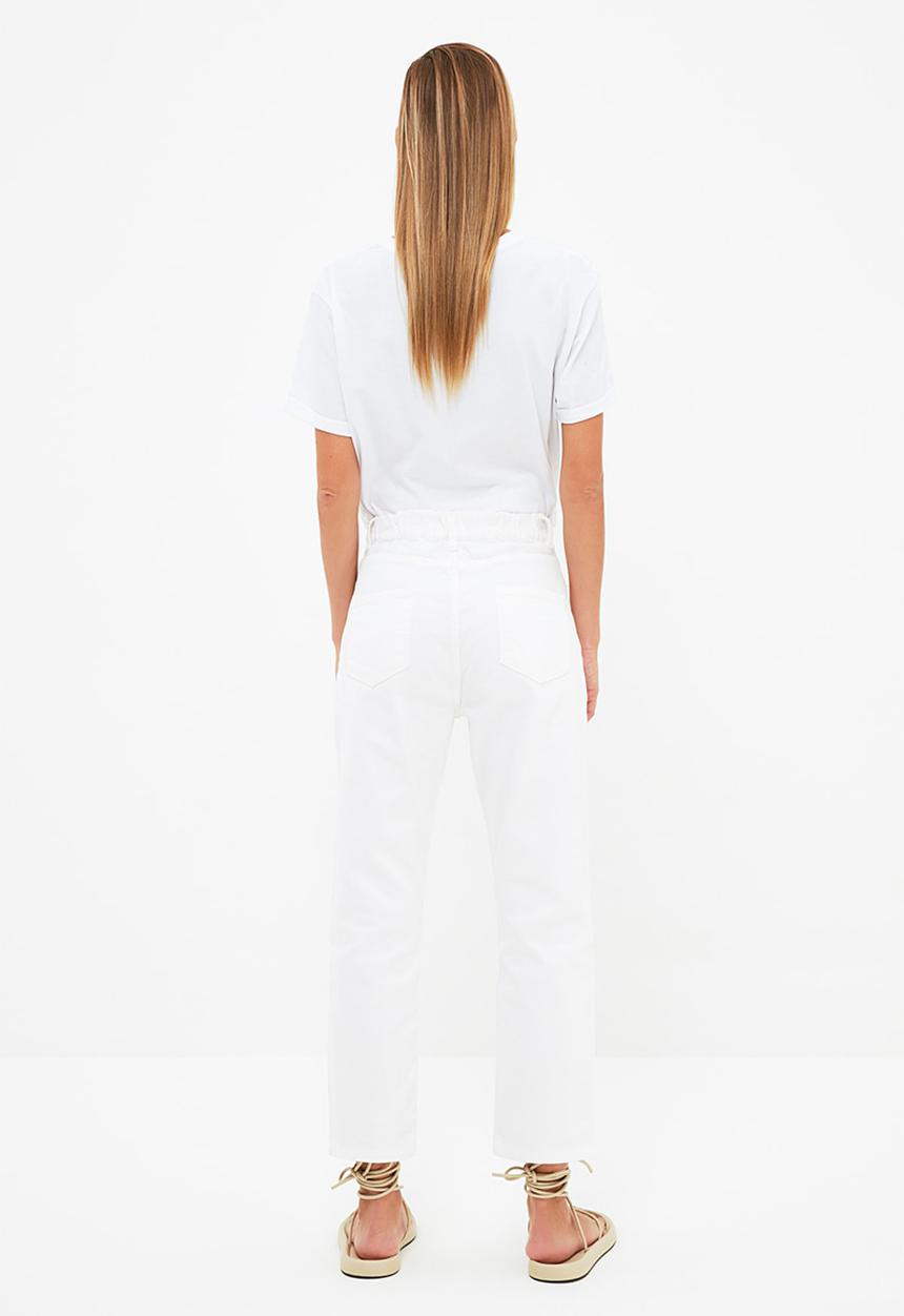 Trendyol - Elastic back waist jeans - white