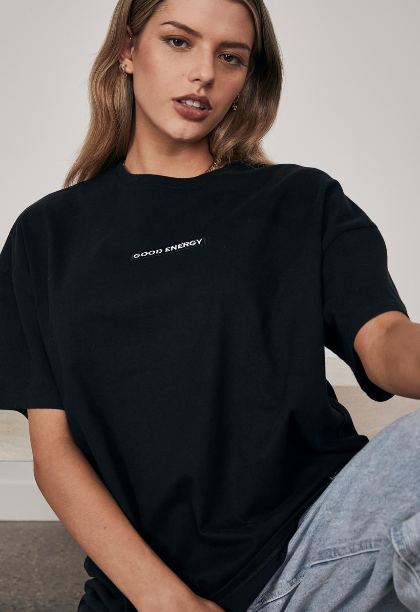 Factorie - Super relaxed graphic tee - black
