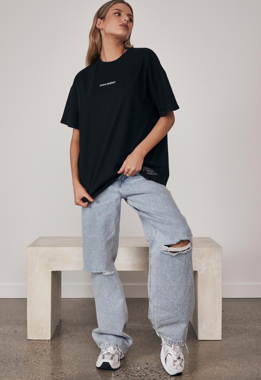 Factorie - Super relaxed graphic tee - black