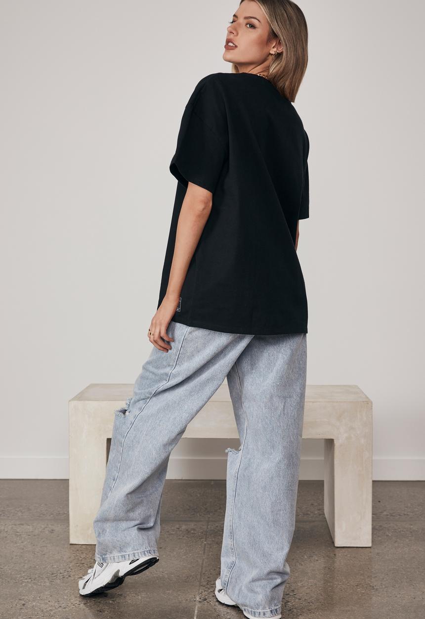Factorie - Super relaxed graphic tee - black