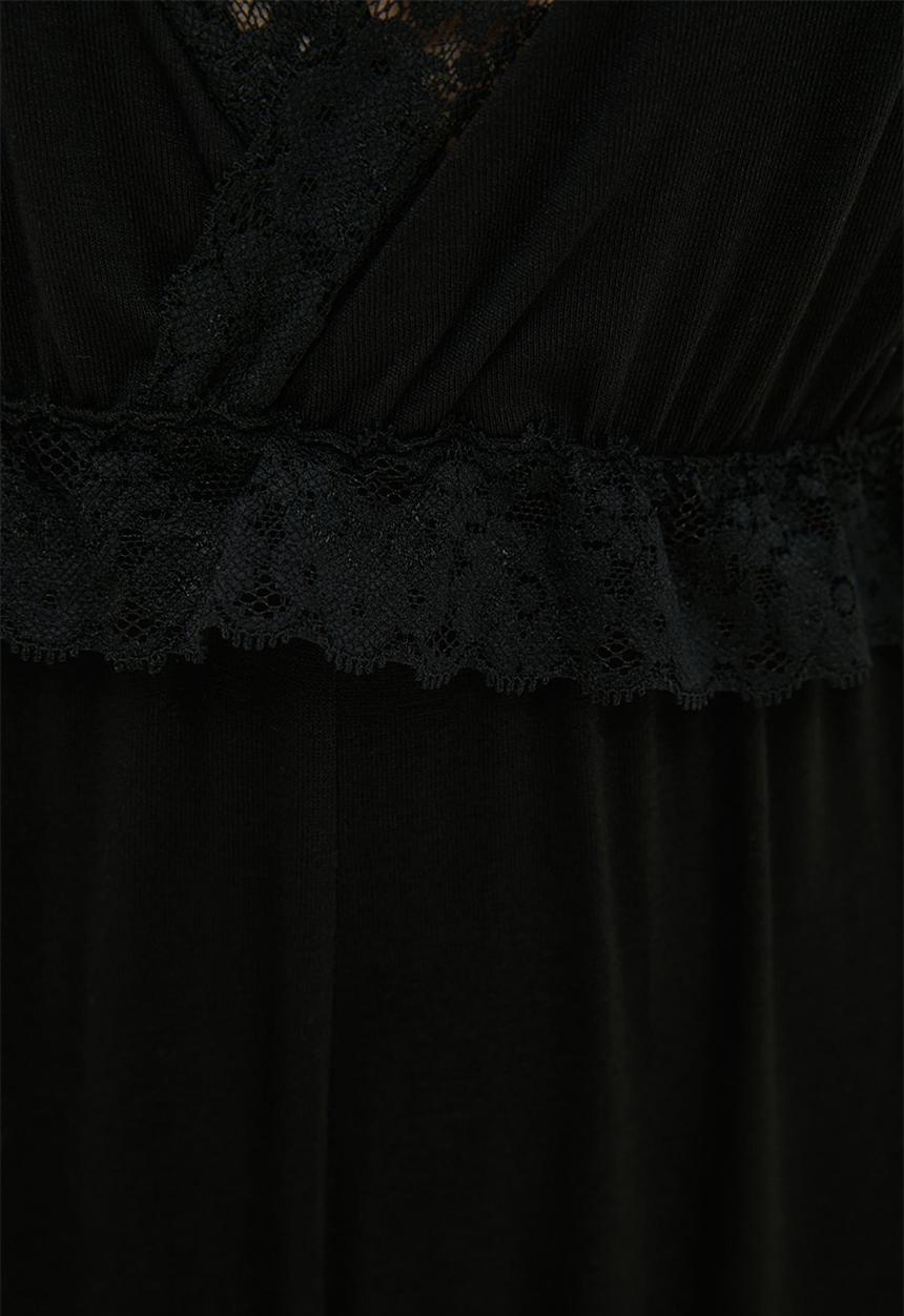 Trendyol - Lace detailed knitted jumpsuit - black