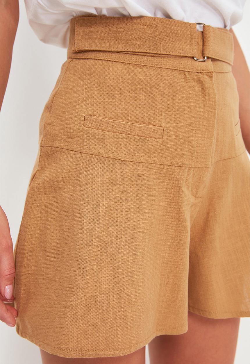 Trendyol - Belted bermuda shorts - camel