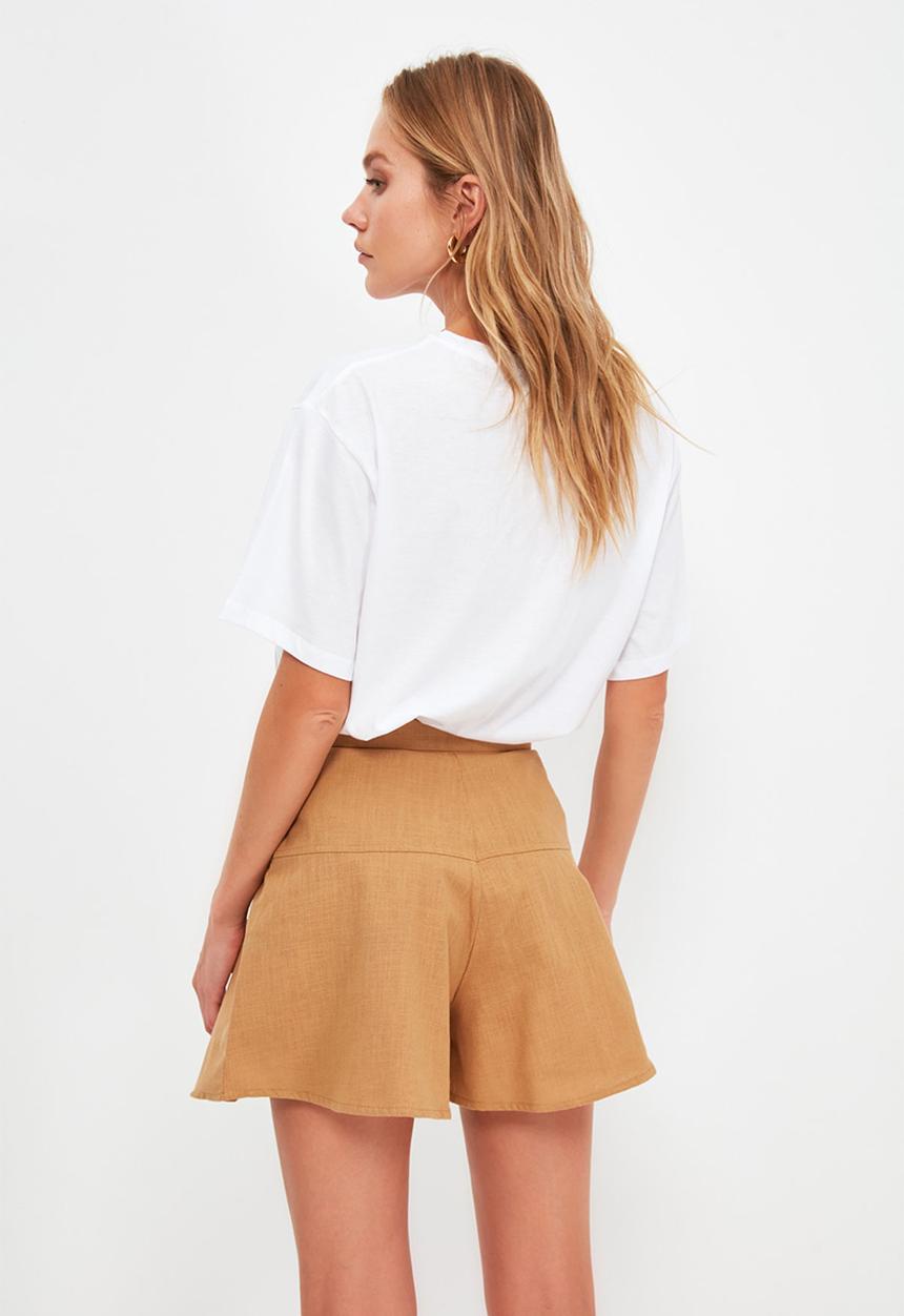 Trendyol - Belted bermuda shorts - camel
