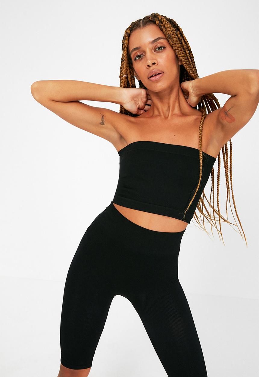 Trendyol - 2-pack seamless sports bra - black & khaki 