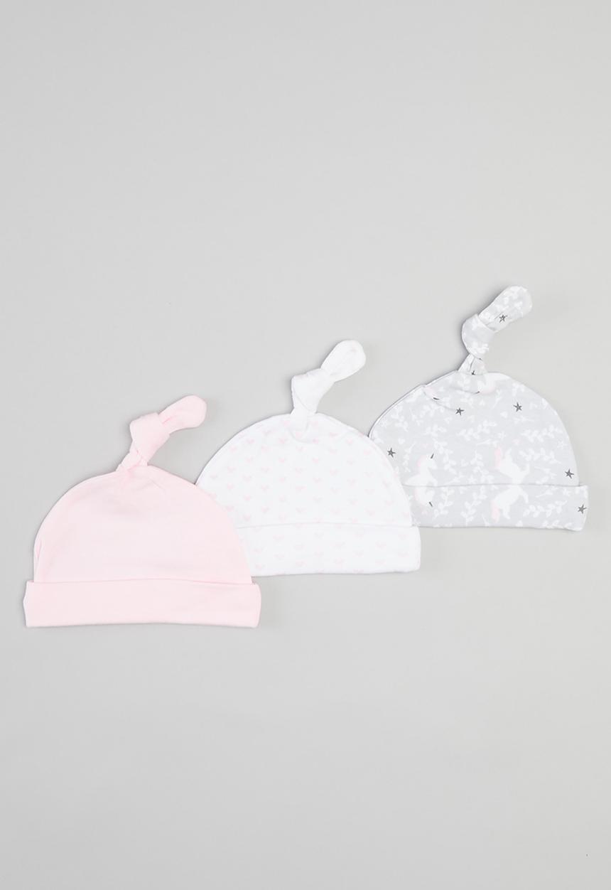 Pop Candy - Girls 3 pack printed beanies - multi
