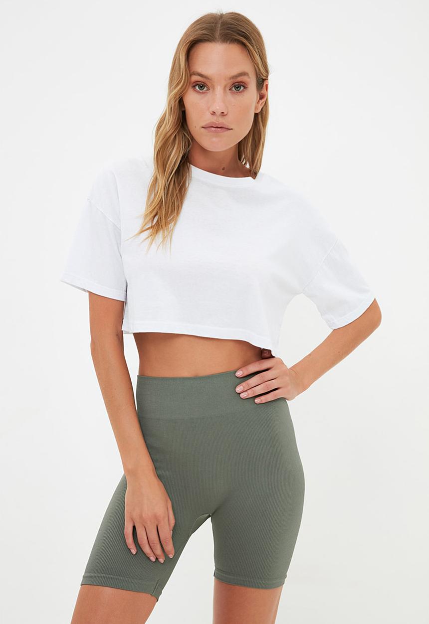 Trendyol - Knitted bermuda shorts - khaki