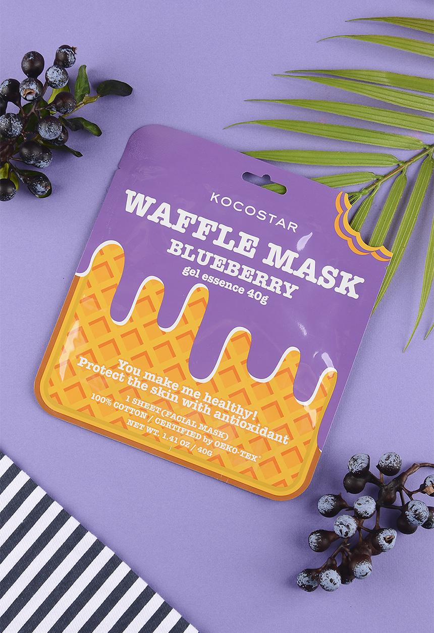 KOCOSTAR - Waffle Cotton Sheet Mask - Blueberry