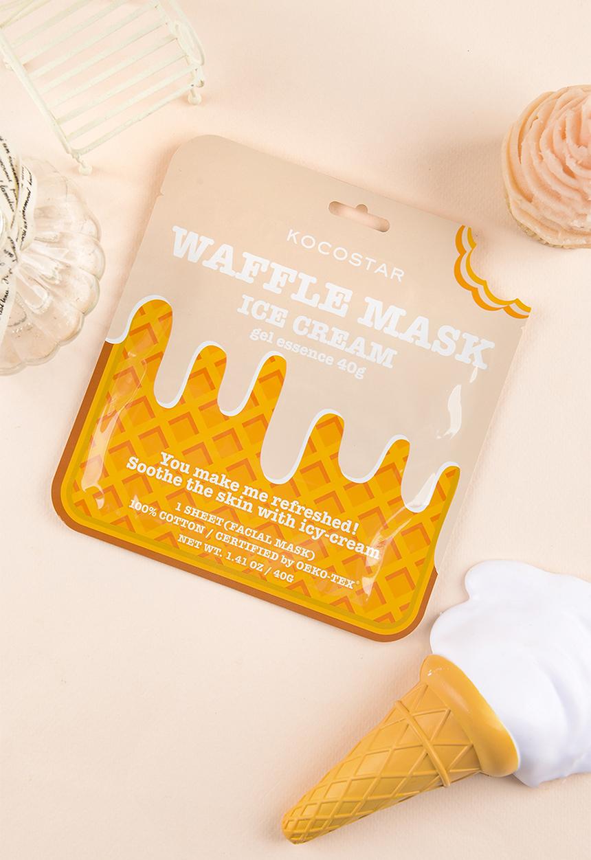 KOCOSTAR - Waffle Cotton Sheet Mask - Ice Cream