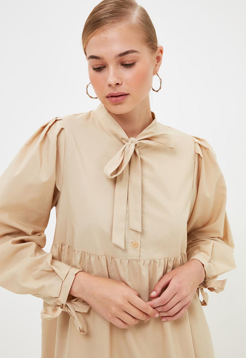 Trendyol - Rope detailed dress - beige