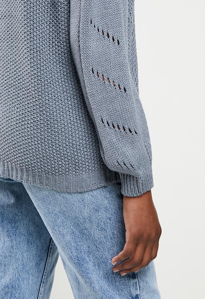 dailyfriday - Balloon sleeve jumper - blue