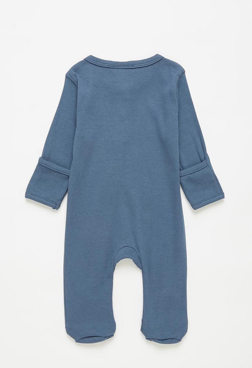 Pop Candy - Button up babygrow - blue