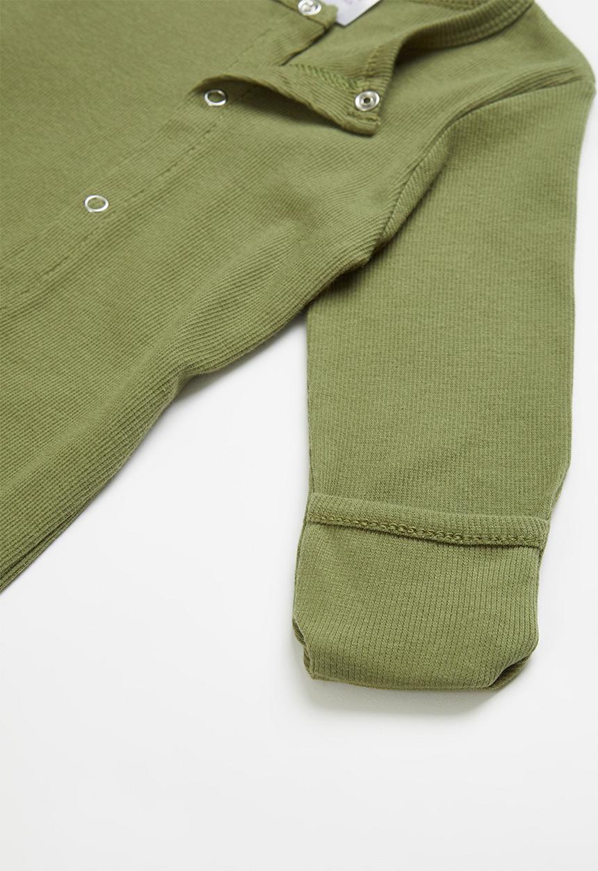 Pop Candy - Button up babygrow - olive