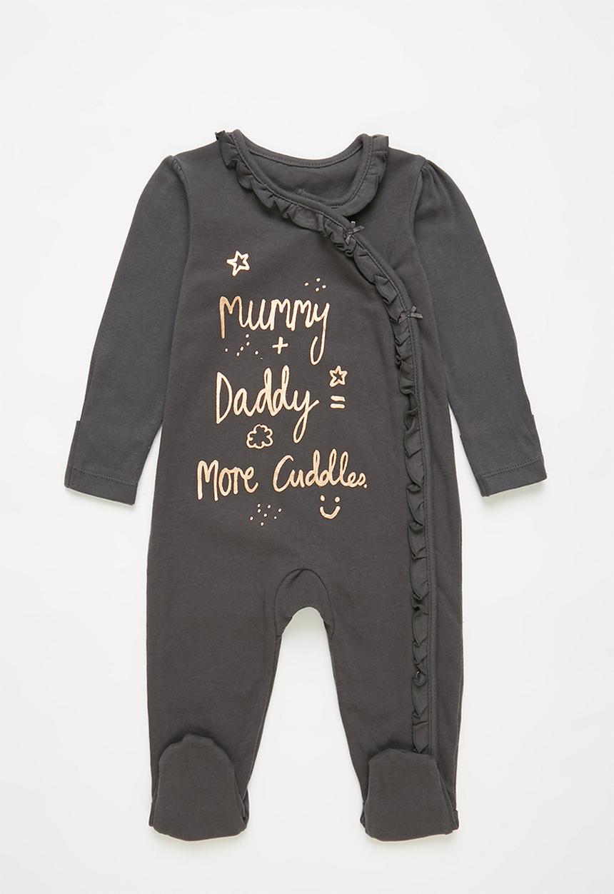 Pop Candy - Cuddles babygrow - charcoal